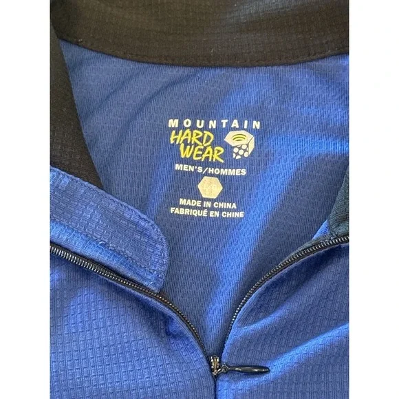 Mountain Hardwear Men's Blue & Black  1/2 Zip Sweatshirt Long Sleeve Size L - Picture 6 of 7